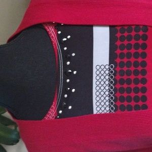 Beautiful red Alfred dunner cardigan with attached camisole